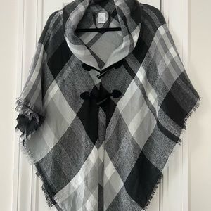 Black and white poncho
